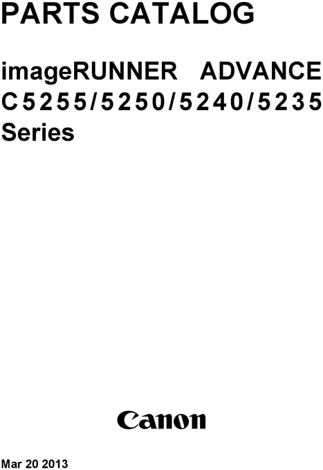 Product picture Canon imageRUNNER C52xx Parts Manual