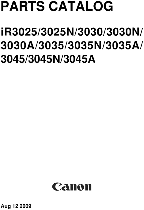 Product picture Canon ir3045 Parts Manual